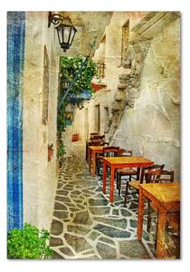 Pictura pe sticlă acrilică tavernă grecească