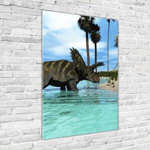 Tablou sticlă Dinozauri pe plajă