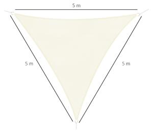 Outsunny Cort Parasolar Triunghiular Anti UV, Design Velă, Perfect pentru Grădină, Crem, 5x5x5m | Aosom Romania