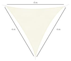 Cort Parasolar Triunghiular Outsunny, Alb Crem, 4x4x4m | Aosom RO