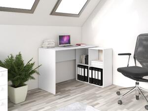 Drohmo Plus 2X2, masă birou cu rafturi, alb