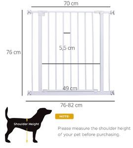 Poarta de Siguranta PawHut pentru Copii si Animale de Companie Alb 76x72-82cm | AOSOM RO
