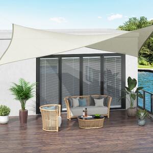 Outsunny Panza Umbrire Dreptunghiulara, Copertina soare de exterior in poliester Anti UV Respirabila 3x4m Alb crem Dreptunghiulara