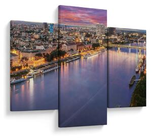 Tablou cu orașul Bratislava cu râu (90x60 cm)