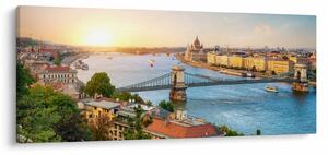 Tablou cu orașul Budapesta și râu (120x50 cm)