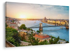Tablou cu orașul Budapesta și râu (90x60 cm)