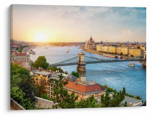 Tablou cu orașul Budapesta și râu (70x50 cm)