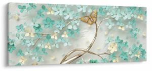 Tablou cu flori și fluturi (120x50 cm)