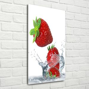 Fotografie imprimată pe sticlă căpșune