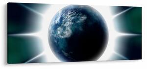 Tablou cu planeta iluminată (120x50 cm)