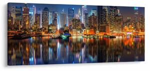 Tablou cu Manhattan noaptea (120x50 cm)