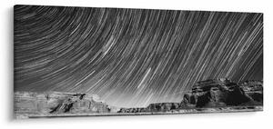 Tablou albnegru cu cerul și stele (120x50 cm)