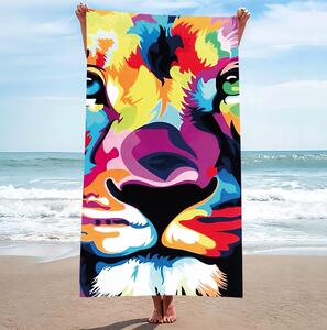 Prosop de plajă cu leu colorat Lățime: 100 cm | Lungime: 180 cm