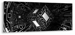 Tablou cu un cub abstract (120x50 cm)