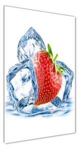 Fotografie imprimată pe sticlă Căpșuni și gheață