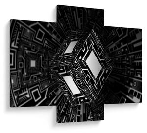Tablou cu un cub abstract (90x60 cm)