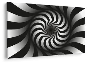 Tablou abstract cu spirala alb neagră (90x60 cm)