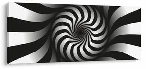 Tablou abstract cu spirala alb neagră (120x50 cm)