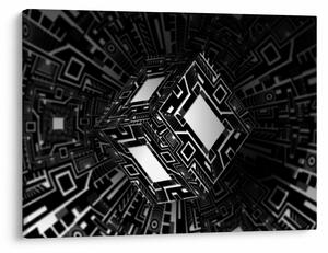 Tablou cu un cub abstract (70x50 cm)