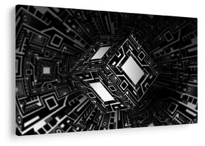 Tablou cu un cub abstract (90x60 cm)