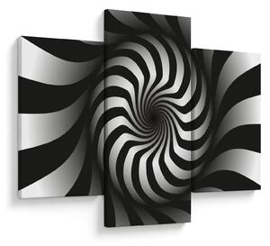 Tablou abstract cu spirala alb neagră (90x60 cm)