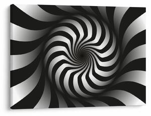 Tablou abstract cu spirala alb neagră (70x50 cm)