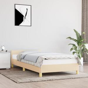 Cadru de pat cu tăblie, crem, 80x200 cm, textil