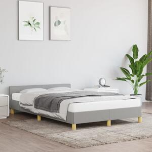 Cadru de pat cu tăblie, gri deschis, 120x200 cm, textil