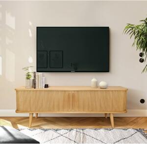 Masă TV în culoare naturală cu aspect de lemn de stejar 138x50 cm Rove – Woodman