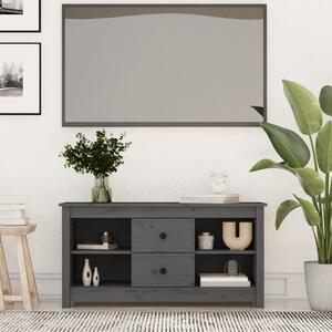 Comodă TV, gri, 103x36,5x52 cm, lemn masiv de pin