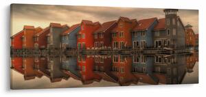 Tablou cu căsuțele colorate (120x50 cm)