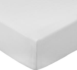 Cearceaf alb din bumbac percal cu elastic 90x190 cm Cotton Percale – Bianca