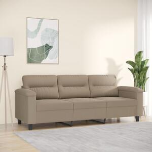 Canapea cu 3 locuri, gri taupe, 180 cm, țesătură microfibră