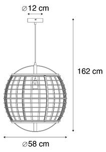 Lampă suspendată orientală maro 58 cm - Pascal
