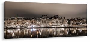 Tablou cu orașul în amurg (120x50 cm)