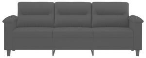 Canapea cu 3 locuri, negru, 180 cm, țesătură microfibră