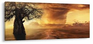 Tablou cu norii portocalii (120x50 cm)