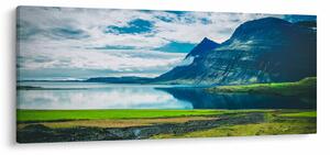 Tablou cu lac și munți (120x50 cm)
