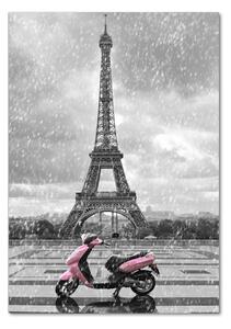 Tablou pe pe sticlă Turnul Eiffel scuter