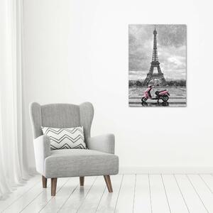 Tablou pe pe sticlă Turnul Eiffel scuter