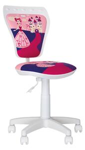 Scaun de birou pentru copii Ministyle Princess, baza alba, textil