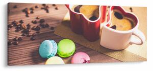 Tablou cu cafea și macarooni (120x50 cm)