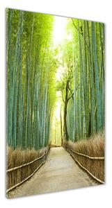 Tablou pe pe sticlă pădure de bambus
