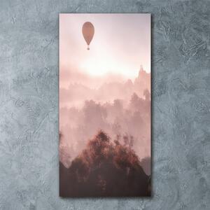 Tablou pe sticlă acrilică Flying pădure balon