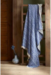 Cuvertură albastră din muselină pentru pat dublu 220x240 cm Etno - Mijolnir