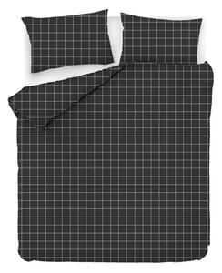 Lenjerie de pat neagră din bumbac pentru pat dublu/extinsă 200x220 cm Piga - Mijolnir