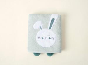 Prosop pentru copii verde din bumbac 75x50 cm Bunny - Foutastic