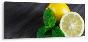 Tablou cu lămâie și mentă pe masă (120x50 cm)