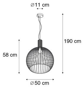Lampă rotundă inteligentă neagră 50 cm cu Wifi G95 - Dos