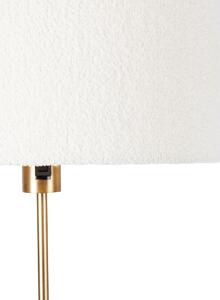 Lampa de podea reglabila bronz cu abajur boucle alb 35 cm - Parte